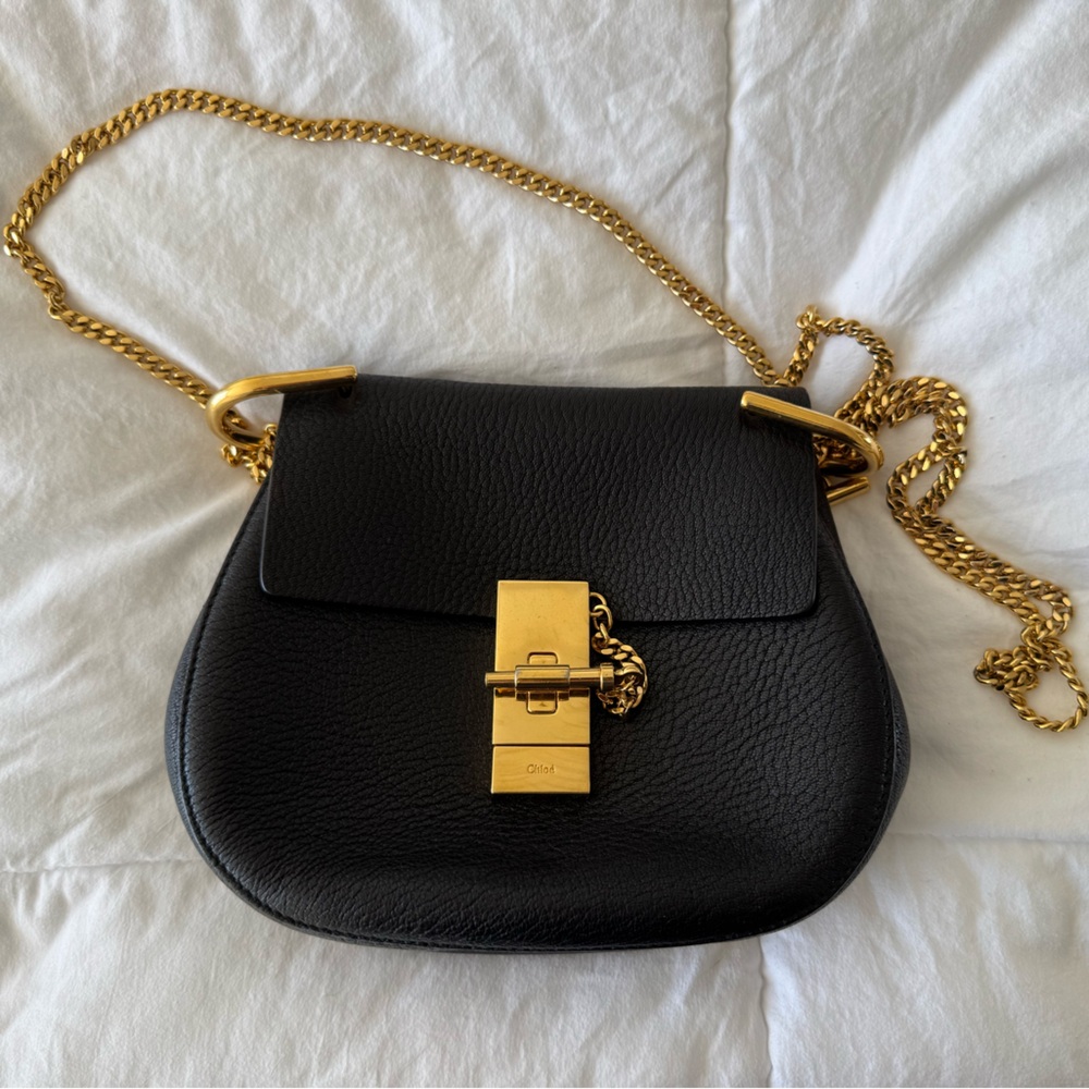 Chloe Drew Bag Black and Gold Hardware